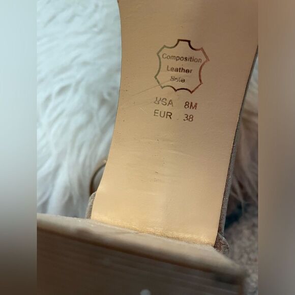 Nina Ankle Straps Rhinestones Rose Gold Satin Block Heels 8 - Picture 6 of 7